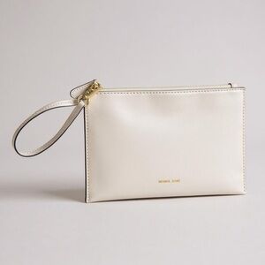 Michael Kors Cream/Light pink  Clutch Wristlet with Minimalist Design